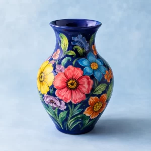 Jarrón Floral Pintado a Mano